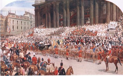 Catedral de San Pablo: Jubileo de Diamante de la Reina Victoria 22 de junio de 1897, de Cassells Historia del Pueblo Británico publicada por la Waverley Book Company Limited, c.1940 de Andrew Carrick Gow